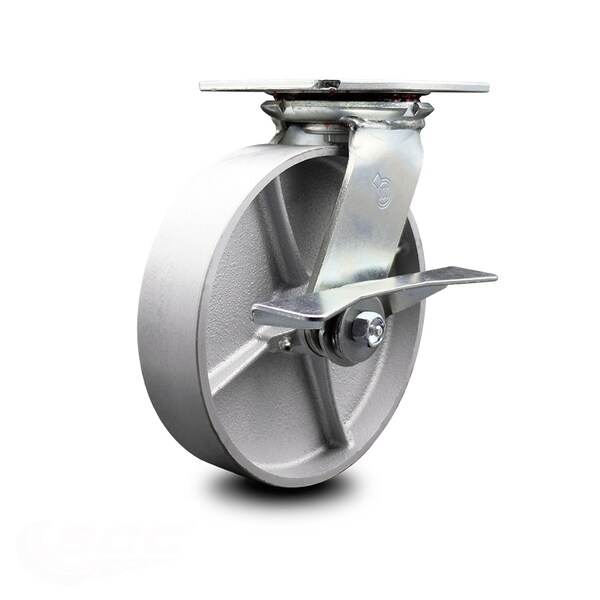 8 Inch Heavy Duty Semi Steel Caster with Ball Bearing and Brake